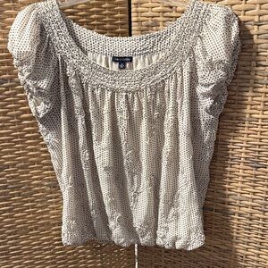 Max Edition Cream and Black Polka Dot Blouse